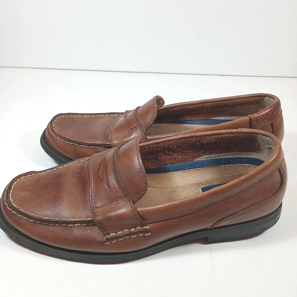 GH Bass Monroe II Penny Loafers Mens 8.5M Brown Leather Slip On Moc Toe Shoes
